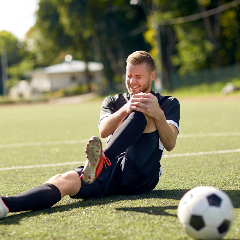 Knee ACL injury playing soccer