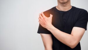 Patient is experiencing pain in his right shoulder from shoulder arthritis
